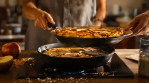 Je prépare ce gâteau aux pommes à la poêle : ultra simple, rapide, sans four, et si réconfortant