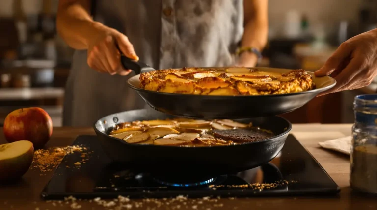 Je prépare ce gâteau aux pommes à la poêle : ultra simple, rapide, sans four, et si réconfortant