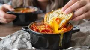 Quand je n’ai envie de rien préparer, je fais ces œufs cocotte à la tomate et au fromage en 12 minutes