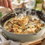 recette pintade en cocotte champignons crème fraîche