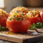 découvrez notre recette simple et délicieuse de tomates farcies au riz, parfaite pour un repas savoureux en famille ou entre amis.